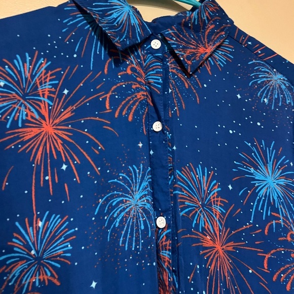 Tipsy Elves Firework Summer Nights Tie Front Top Size Small Patriotic Americana - Picture 3 of 6